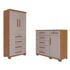 Quarto Infantil Guarda-roupa 2 Portas 4 Gavetas E Cômoda 1 Po