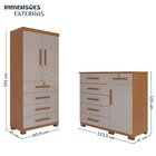 Quarto Infantil Guarda-roupa 2 Portas 4 Gavetas E Cômoda 1 Po