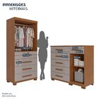 Quarto Infantil Guarda-roupa 2 Portas 4 Gavetas E Cômoda 1 Po