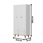 Quarto Infantil Guarda Roupa 3 Portas Cômoda 4 Gavetas Com Fr