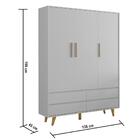 Quarto Infantil Guarda Roupa 3 Portas Cômoda 4 Gavetas Lorena