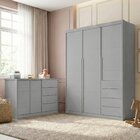 Quarto Infantil Guarda-roupa 3 Portas E Cômoda 4 Gavetas Péro