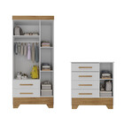 Quarto Infantil Guarda Roupa 3 Portas E Cômoda Catavento Rodi