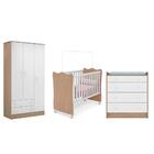 Quarto Infantil Guarda Roupa 3 Portas Meu Soninho, Berço E Cô