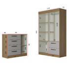 Quarto Infantil Guarda Roupa 4 Portas 2 Gavetas E Cômoda 4 Ga