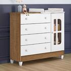 Quarto Infantil Guarda Roupa 4 Portas Cômoda Berço 3 Em 1 Gab