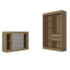 Quarto Infantil Guarda Roupa 4 Portas E Cômoda 4 Gavetas 2 Po