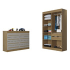 Quarto Infantil Guarda Roupa 4 Portas E Cômoda 8 Gavetas Nina