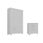 Quarto Infantil Guarda Roupa 4 Portas E Cômoda Catavento Rodi