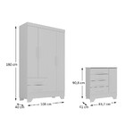 Quarto Infantil Guarda Roupa 4 Portas E Cômoda Catavento Rodi