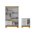 Quarto Infantil Guarda Roupa 4 Portas E Cômoda Catavento Rodi