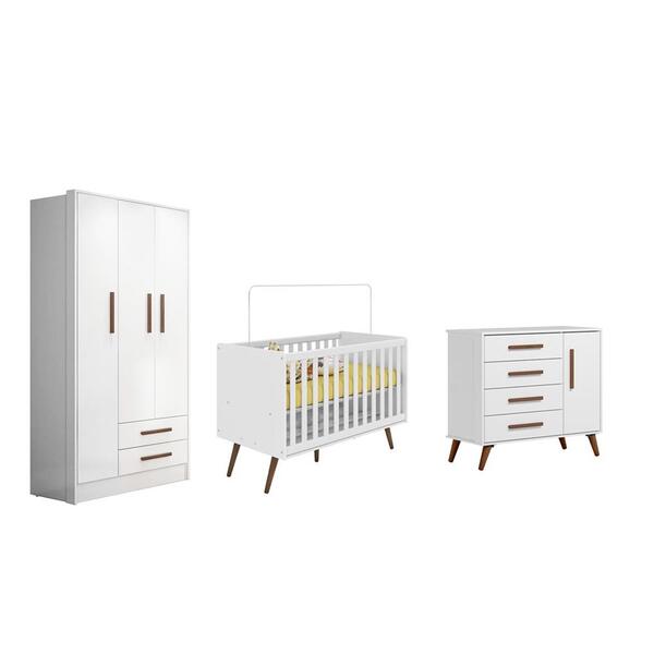 Quarto Infantil Guarda Roupa  Cômoda E Berço Berço Mini Cama