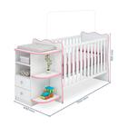 Quarto Infantil Guarda Roupa Berço E Cômoda Branco/rosa