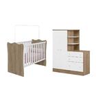 Quarto Infantil Guarda Roupa Com Comoda E Berço  - Fdecor