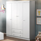 Quarto Infantil Guarda Roupa Com Cômoda Helena 04 Portas Pint