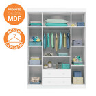 Quarto Infantil Guarda Roupa Com Cômoda Livia 04 Portas Pintu