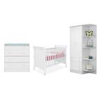 Quarto Infantil Guarda Roupa, Cômoda Com Trocador E Berço Min