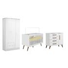 Quarto Infantil Guarda Roupa, Cômoda Retrô E Berço Mini Cama