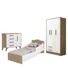 Quarto Infantil Guarda Roupa, Cômoda Sapateira E Mini Cama Br