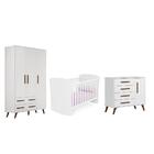 Quarto Infantil Guarda Roupa Retro, Cômoda Sapateira E Berço