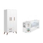 Quarto Infantil Guarda Roupa Retrô E Berço Com Cômoda Doce So