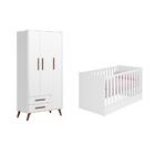 Quarto Infantil Guarda Roupa Retrô E Berço Mini Cama American