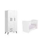 Quarto Infantil Guarda Roupa Retrô E Berco Mini Cama Com Perf