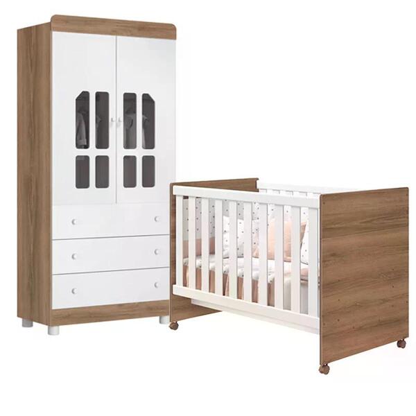 Quarto Infantil Katatau Com Guarda Roupa 2 Portas E Berço - R