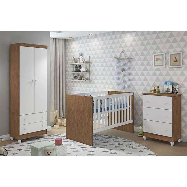 Quarto Infantil Maria I 2 Pt 5 Gv Branco E Amadeirado
