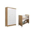Quarto Infantil Mini Berço Rubi, Guarda Roupeiro New Encanto