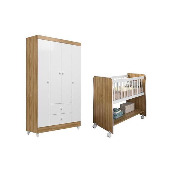 Quarto Infantil Mini Berço Rubi, Guarda Roupeiro New Encanto