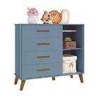 Quarto Infantil Retrô Ayla Com Berço E Cômoda - Reller Móveis