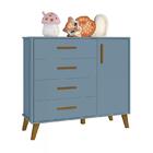 Quarto Infantil Retrô Ayla Com Berço E Cômoda - Reller Móveis