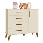 Quarto Infantil Retrô Ayla Com Berço E Cômoda - Reller Móveis