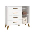 Quarto Infantil Retrô Ayla Com Guarda Roupa, Berço, Cômoda E