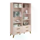 Quarto Infantil Retrô Ayla Com Guarda Roupa E Berço - Reller