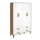 Quarto Infantil Retrô Ayla Com Guarda Roupa E Cômoda - Reller