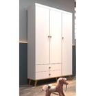 Quarto Infantil Retrô Guarda Roupa 3 Portas Lígia Cômoda Com
