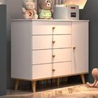 Quarto Infantil Retrô Guarda Roupa 3 Portas Lígia Cômoda Com