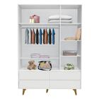 Quarto Infantil Retrô Guarda Roupa 3 Portas Lorena Cômoda 4 G