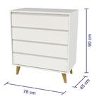 Quarto Infantil Retrô Guarda Roupa 3 Portas Lorena Cômoda 4 G