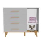 Quarto Infantil Retrô Guarda Roupa 3 Portas Ludmila Cômoda Co