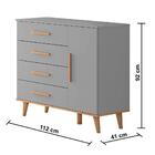 Quarto Infantil Retrô Guarda Roupa 3 Portas Ludmila Cômoda Co