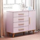 Quarto Infantil Retrô Guarda Roupa 3 Portas Ludmila Cômoda Co