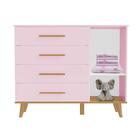 Quarto Infantil Retrô Guarda Roupa 3 Portas Ludmila Cômoda Co