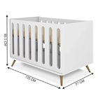 Quarto Infantil Retro Melinda Com Guarda Roupa, Cômoda E Berço