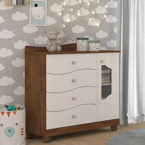 Quarto Infantil Riso Comoda Riso E Berço Conforto Savana/bran