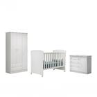 Quarto Infantil Roupeiro, Berço Cômoda Branco