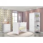 Quarto Infantil Roupeiro, Berço Cômoda Branco Rosa