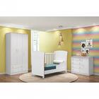 Quarto Infantil Roupeiro, Berço Cômoda Branco Rosa